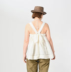 Indian Linen Beads Embroidery Camisole Female Model