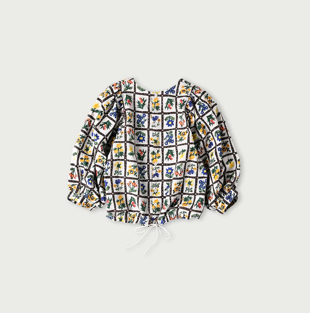 Khadi Fleur Chambre Print Puff Blouse Back