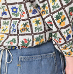 Khadi Fleur Chambre Print Puff Blouse Detail