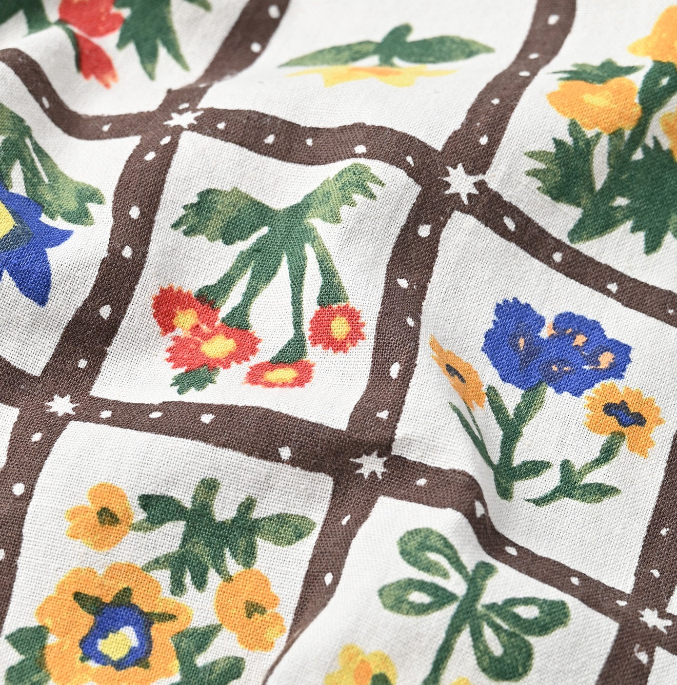 Khadi Fleur Chambre Print Puff Blouse Detail