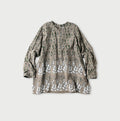 Seasonal Terms Block Print Blouse Khaki Beige