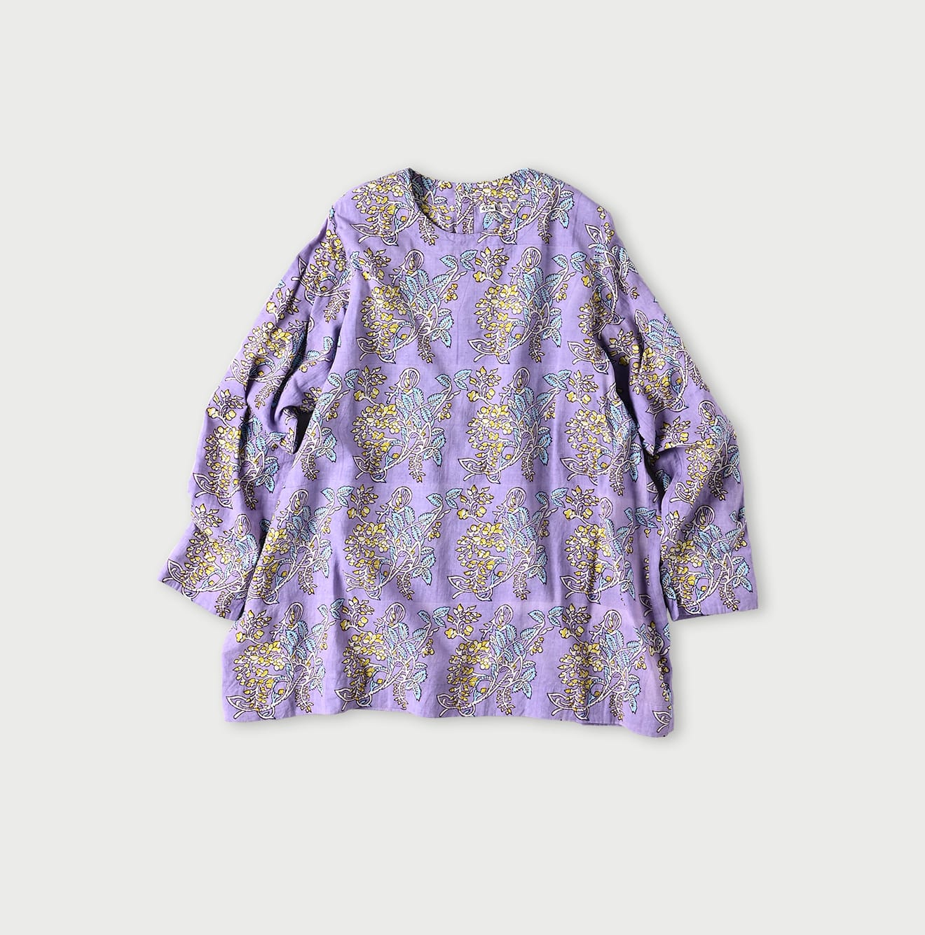 Seasonal Terms Block Print Blouse Purple