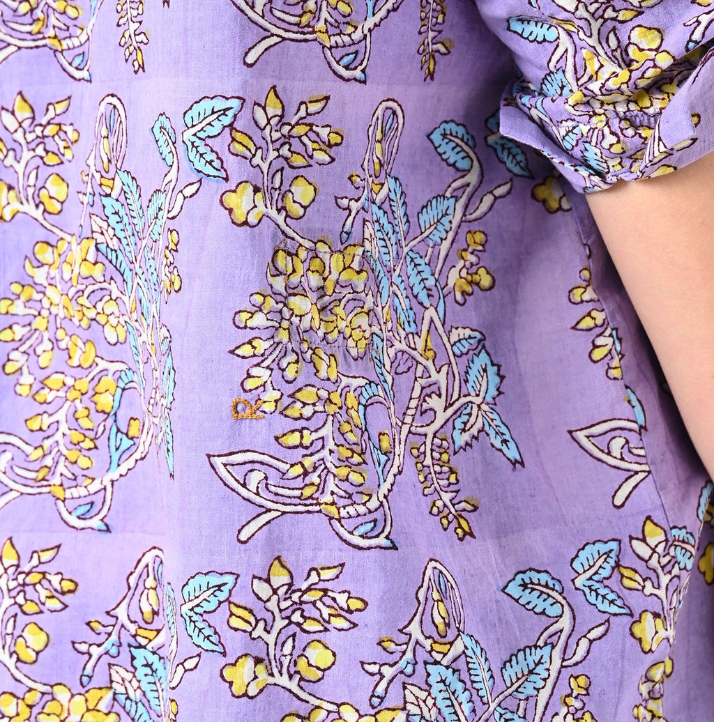 Seasonal Terms Block Print Blouse Detail