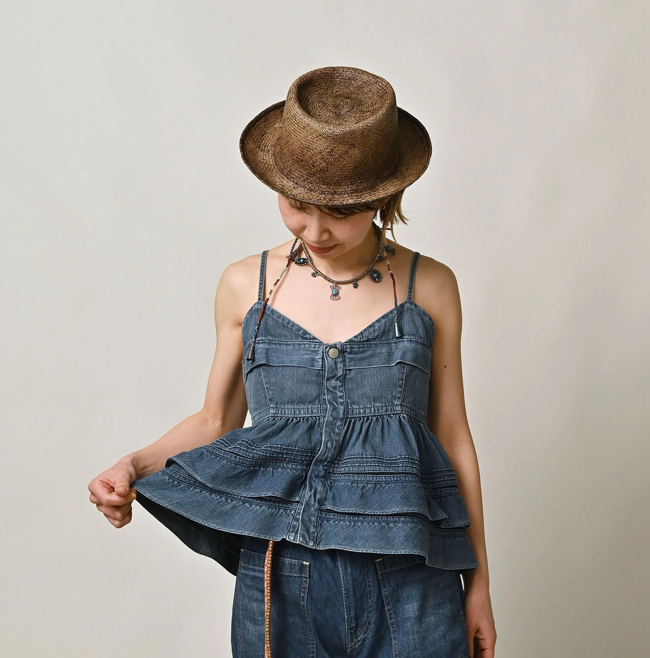 Mugihiko Tiered Frill Camisole Zyu Female Model