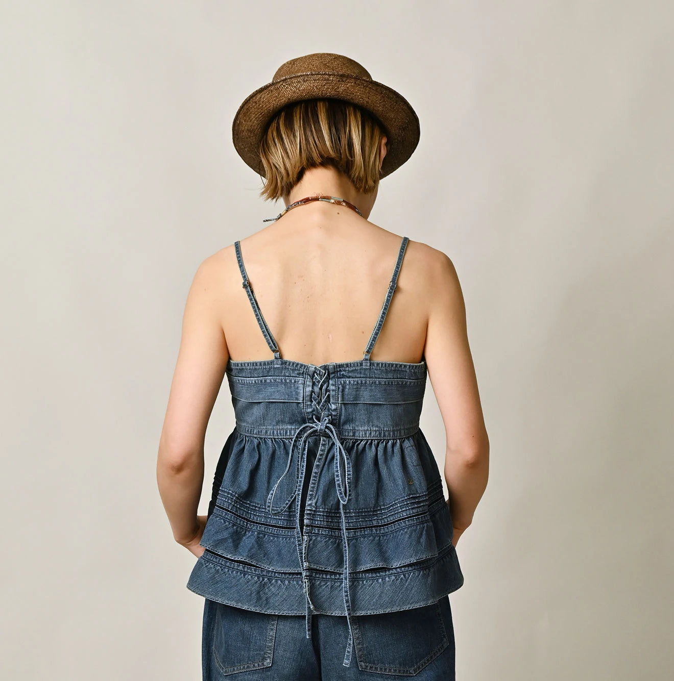 Mugihiko Tiered Frill Camisole Zyu Female Model