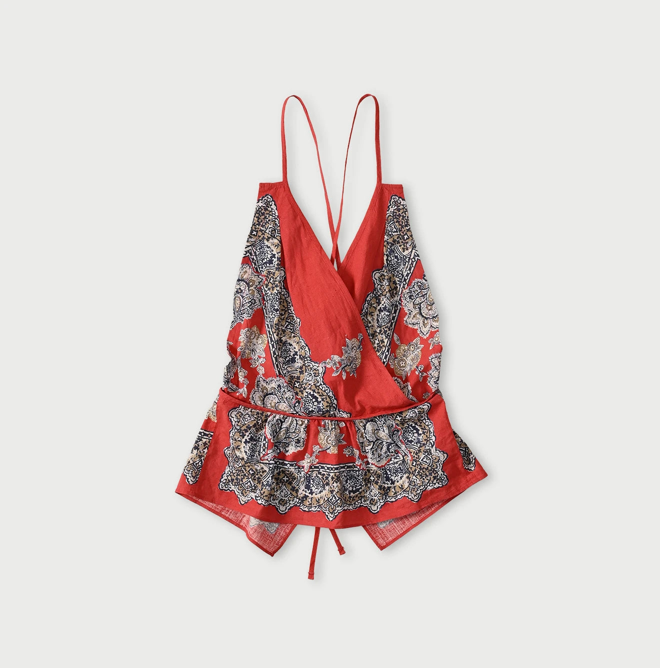 Bandana Paisley Print Tank Top Bra Red