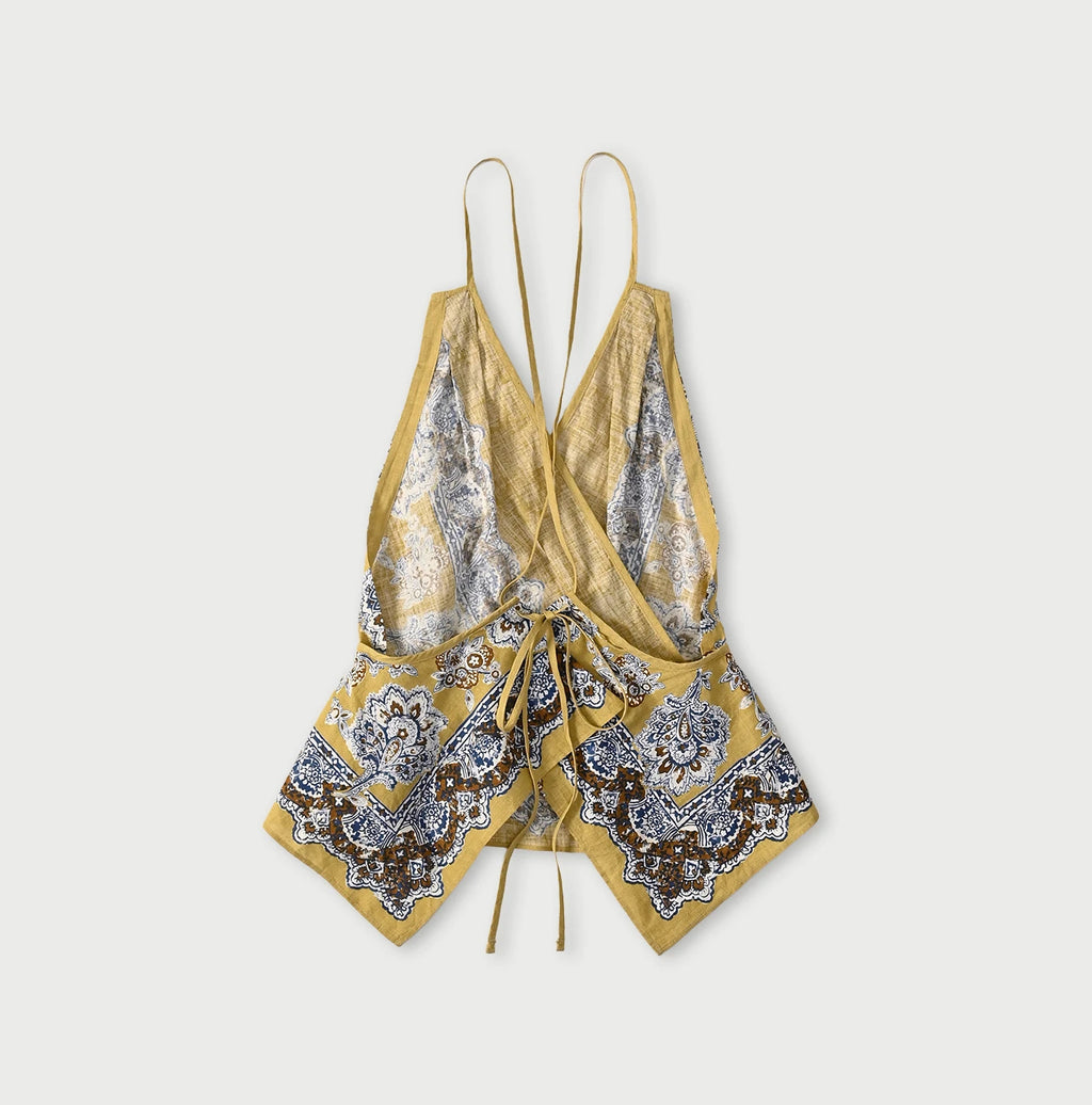 Bandana Paisley Print Tank Top Bra Back