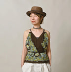 Bandana Paisley Print Tank Top Bra Female Model