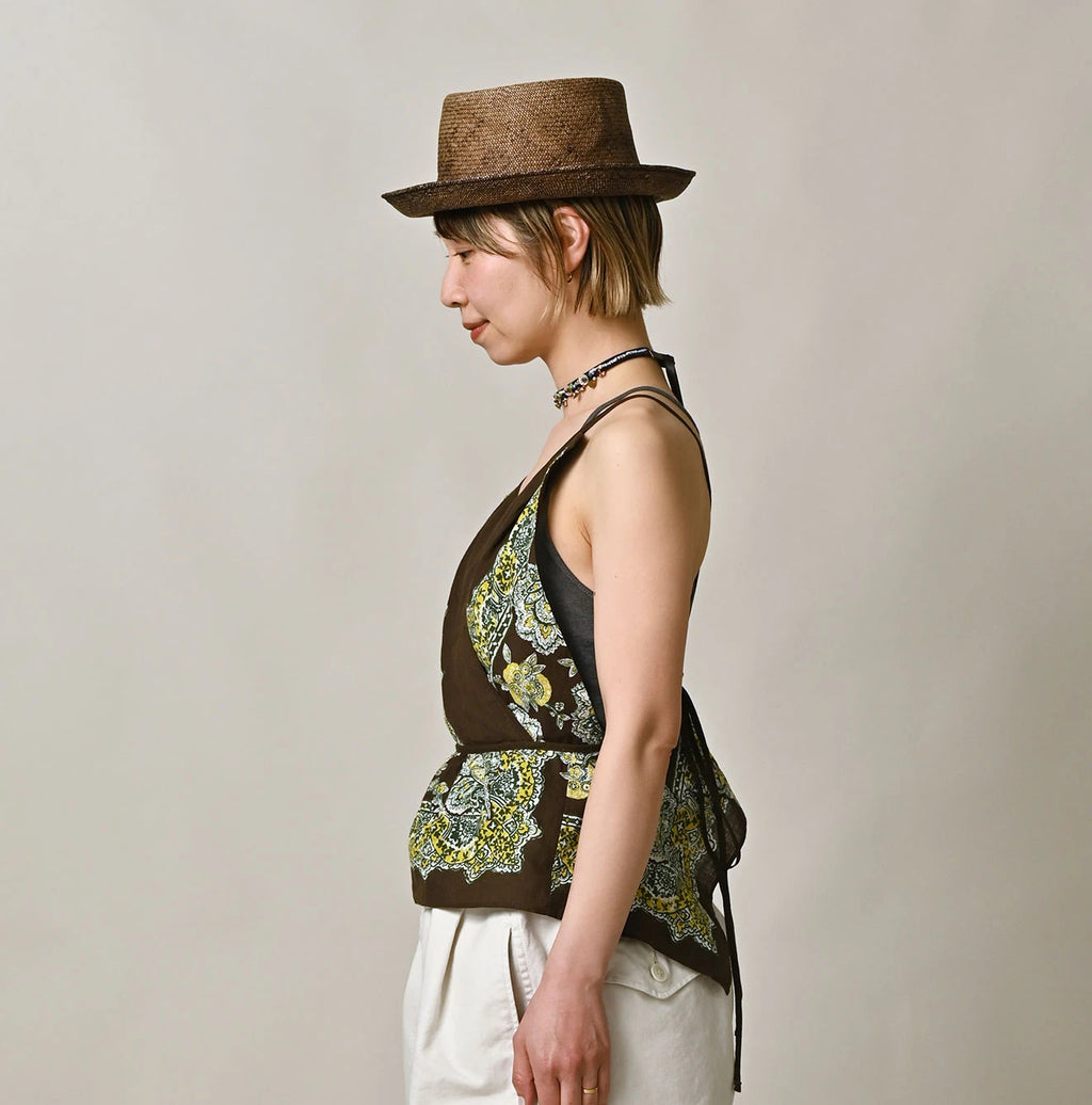 Bandana Paisley Print Tank Top Bra Female Model