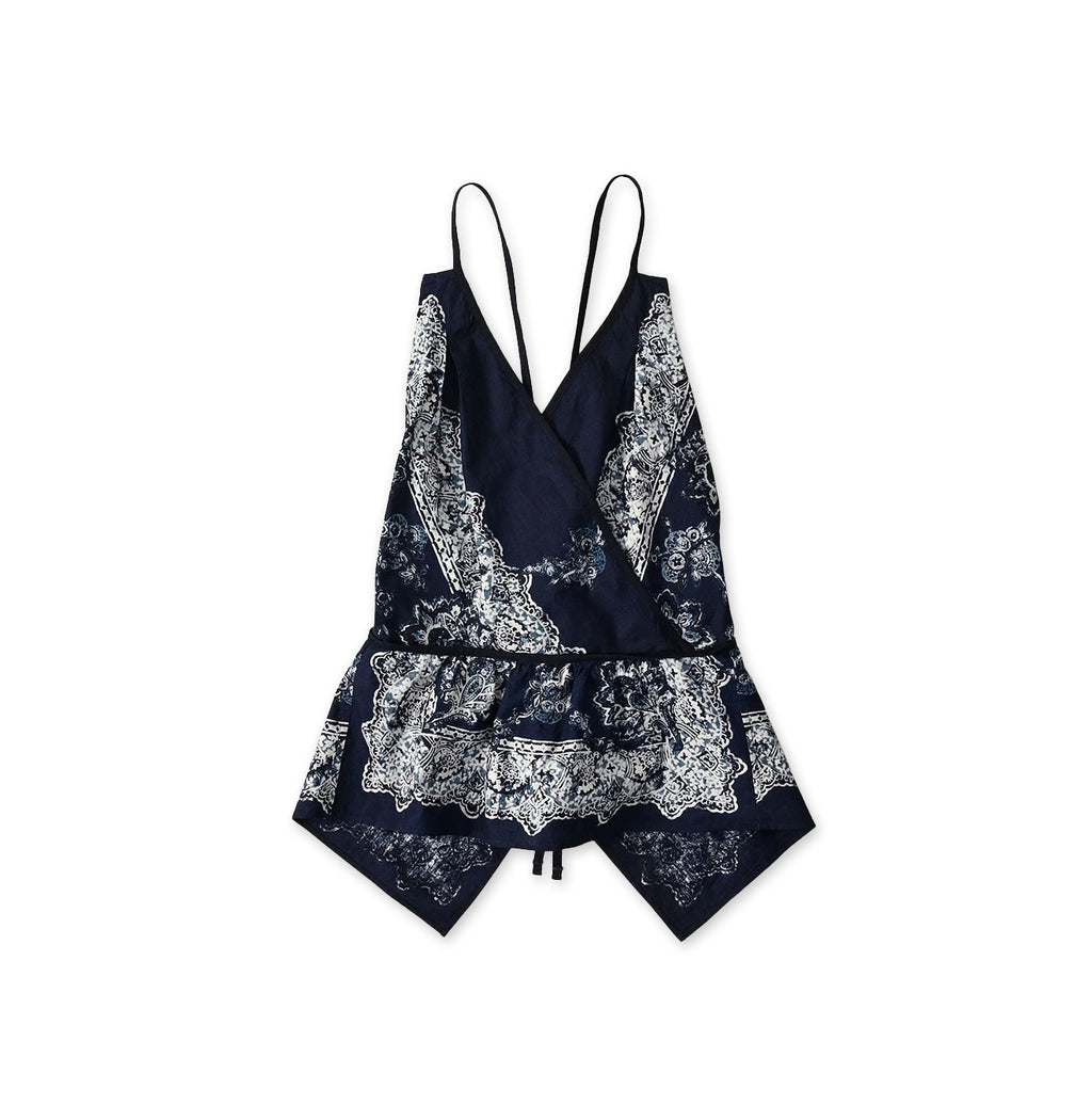 Indigo Bandana Paisley Print Tunktop Bra