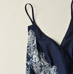 Indigo Bandana Paisley Print Tunktop Bra Detail