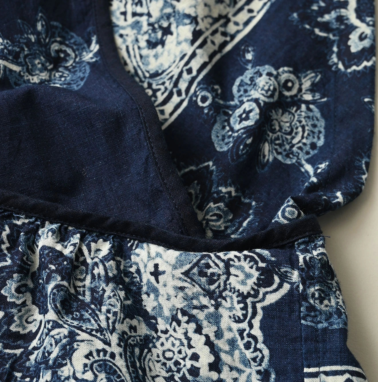 Indigo Bandana Paisley Print Tunktop Bra Detail