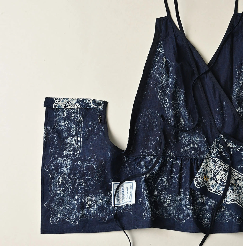 Indigo Bandana Paisley Print Tunktop Bra Detail