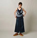 Indigo Bandana Paisley Print Tunktop Bra Female Model