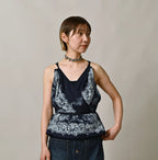 Indigo Bandana Paisley Print Tunktop Bra Female Model