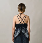 Indigo Bandana Paisley Print Tunktop Bra Female Model