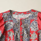 Bandana Paisley Print Puff Blouse Detail