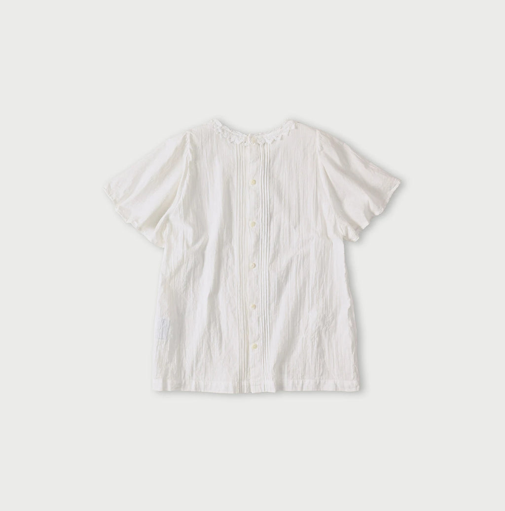 Indian Khadi Pin Tuck Lace Blouse Back