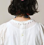 Indian Khadi Pin Tuck Lace Blouse Detail