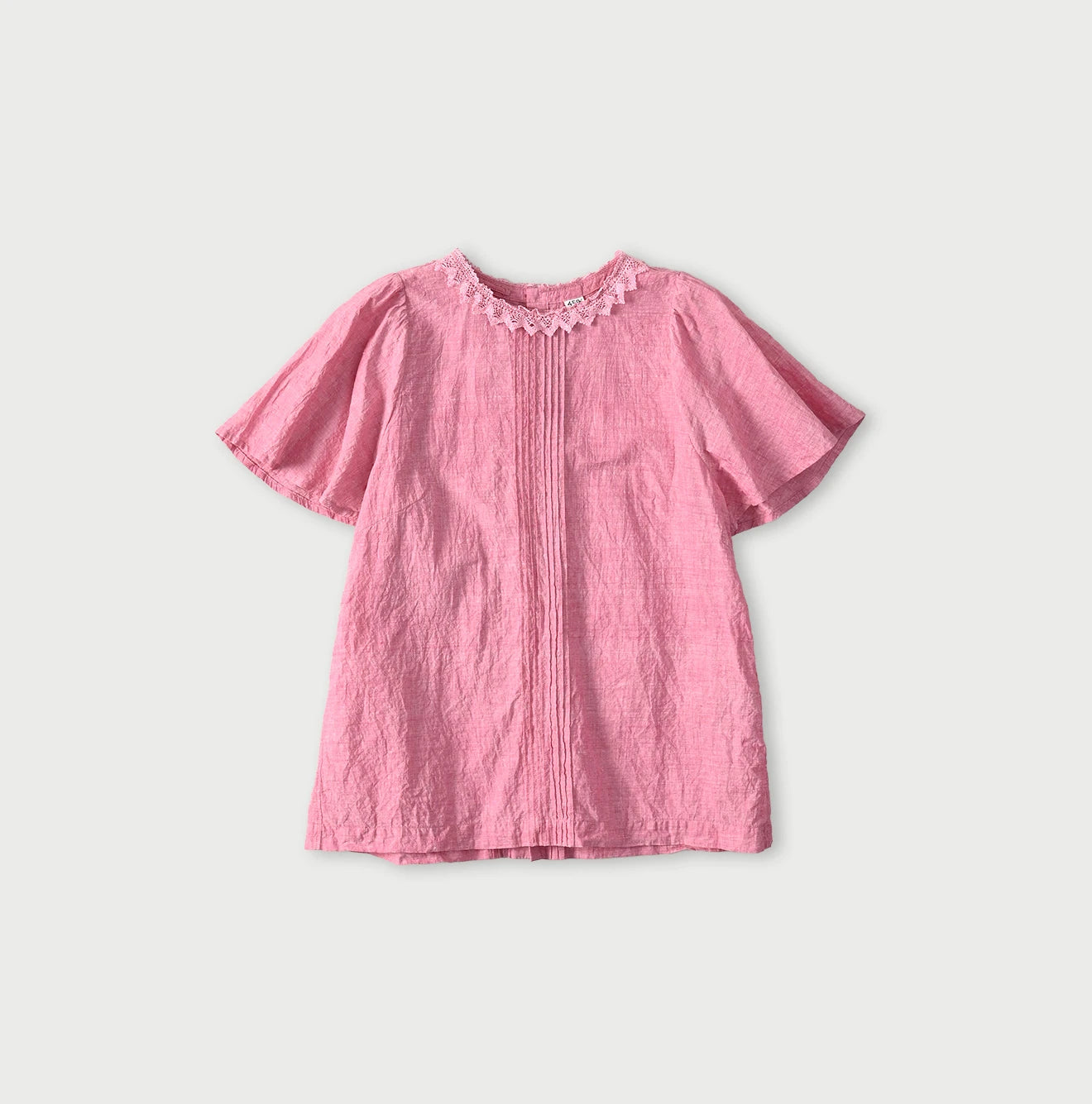 Indian Khadi Pin Tuck Lace Blouse Pink