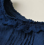Ai Indian Khadi Pin Tuck Lace Blouse Detail