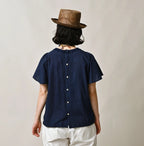 Ai Indian Khadi Pin Tuck Lace Blouse Female Model