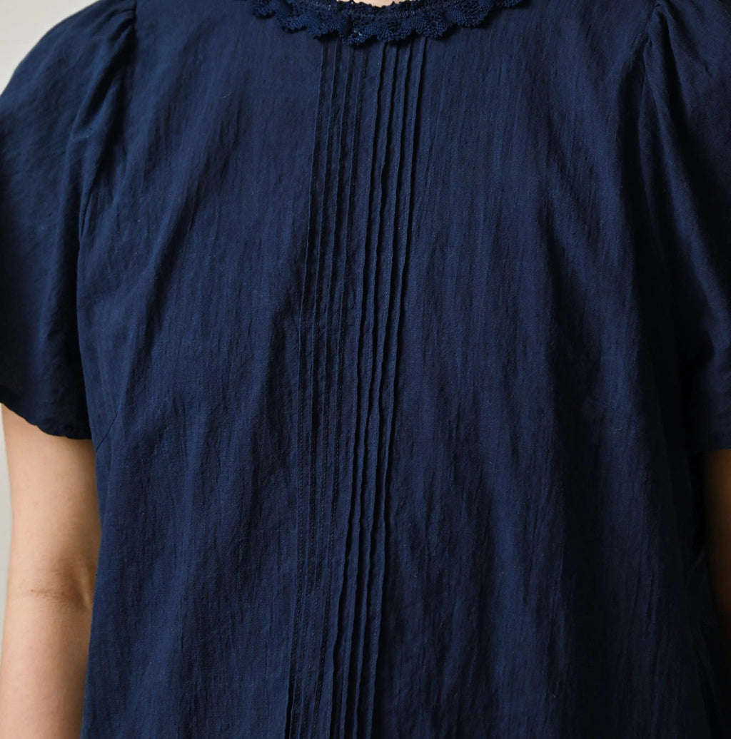Ai Indian Khadi Pin Tuck Lace Blouse Detail