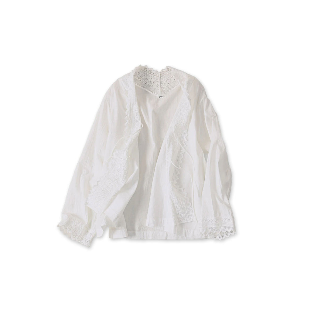 Indian Khadi Lace Cache-Coeur White