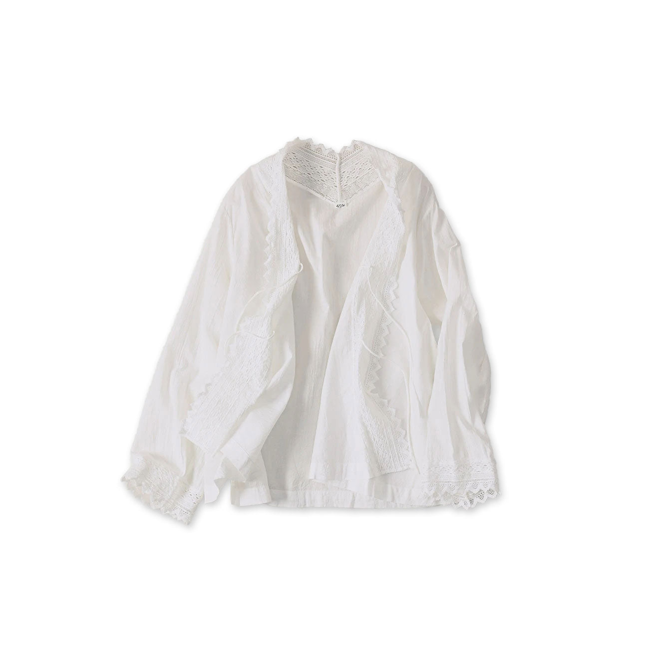 Indian Khadi Lace Cache-Coeur White