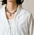 Indian Khadi Lace Cache-Coeur Detail