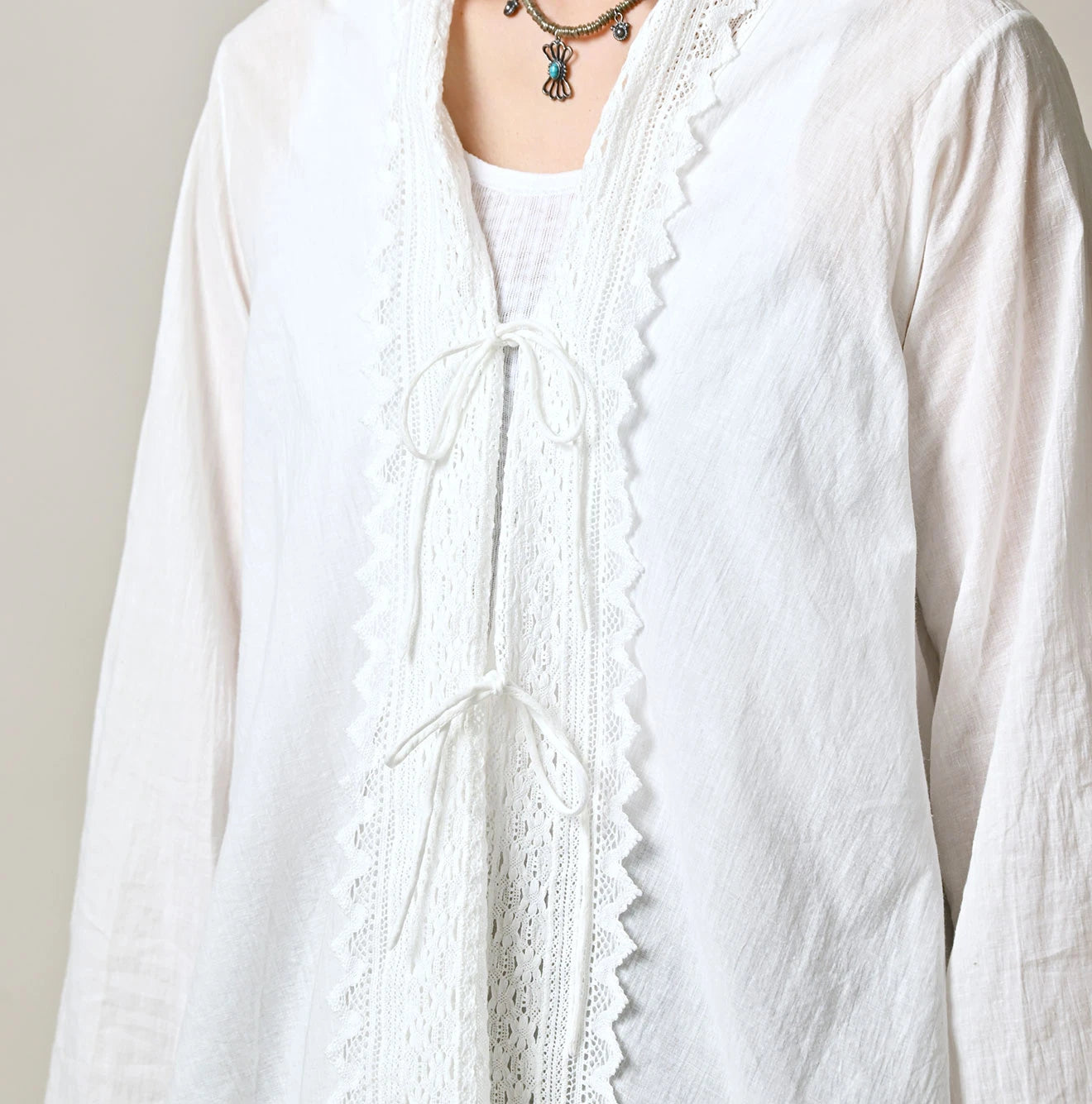Indian Khadi Lace Cache-Coeur Detail