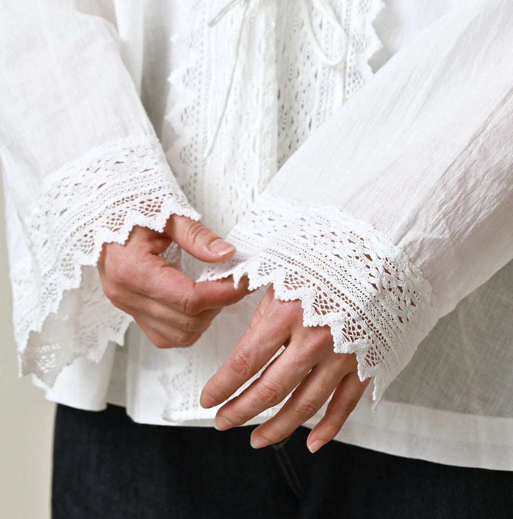 Indian Khadi Lace Cache-Coeur Detail