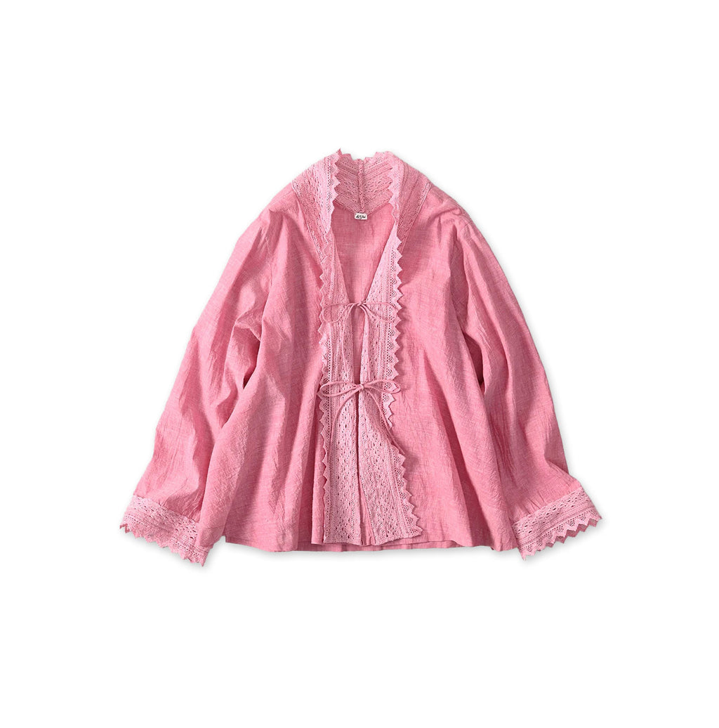 Indian Khadi Lace Cache-Coeur Pink