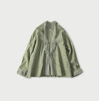 Indian Khadi Lace Cache-Coeur Green