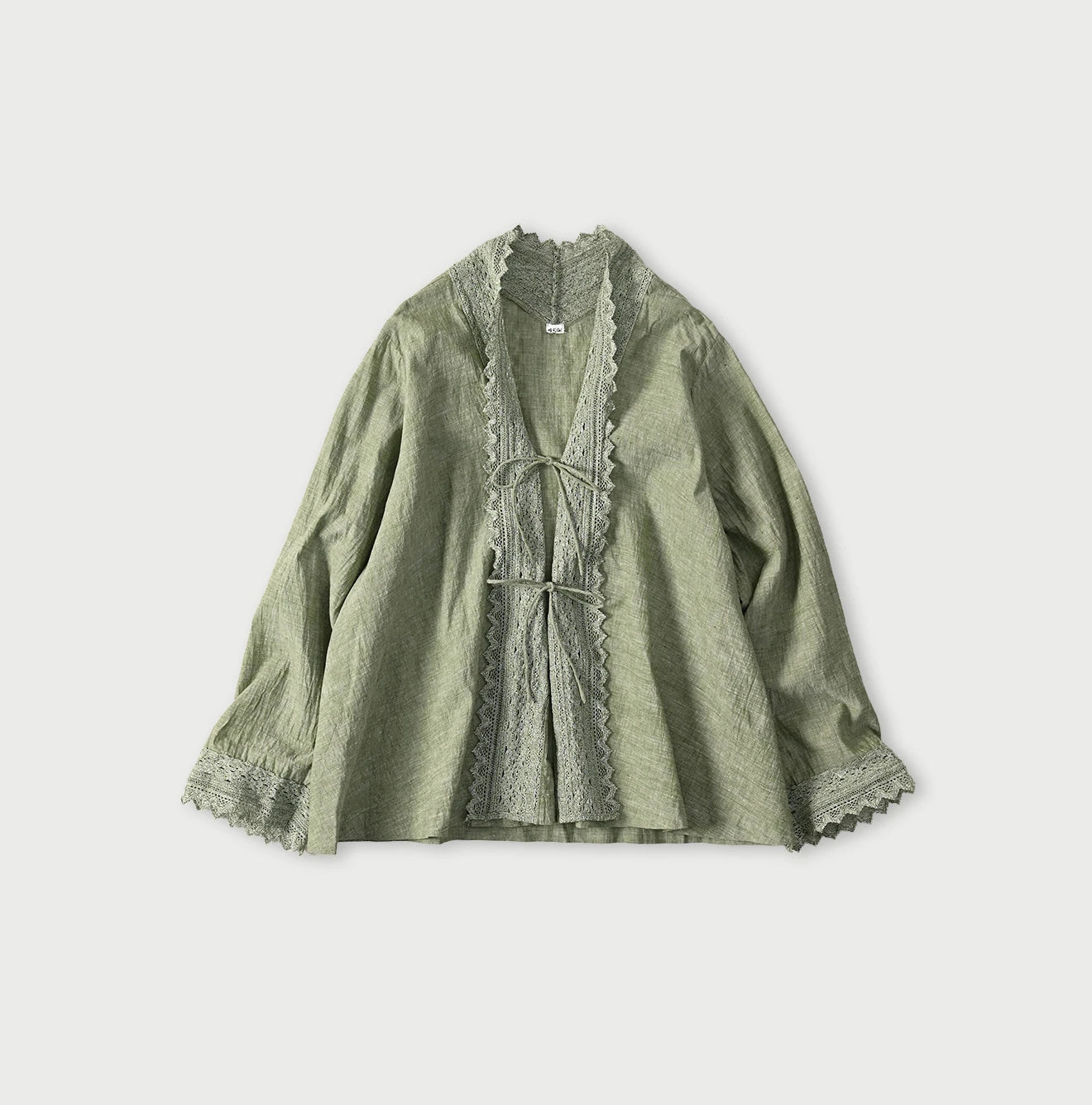 Indian Khadi Lace Cache-Coeur Green