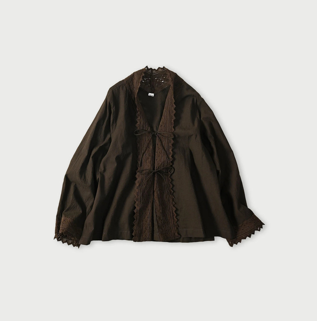 Indian Khadi Lace Cache-Coeur Brown