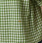 Gauze Gingham Frill Long Sleeve Coupé Shirt Detail