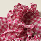 Gauze Gingham Frill Long Sleeve Coupé Shirt Detail
