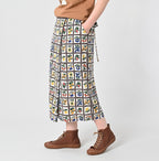 Khadi Fleur Chambre Print Wrapped Skirt Female Model