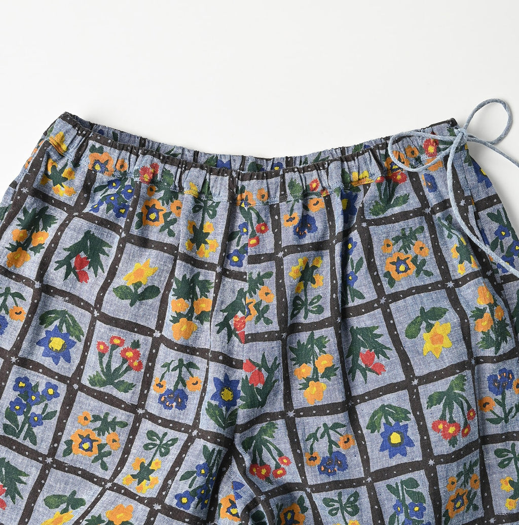 Dungaree Khadi Fleur Chambre Print Rapper Pants Detail