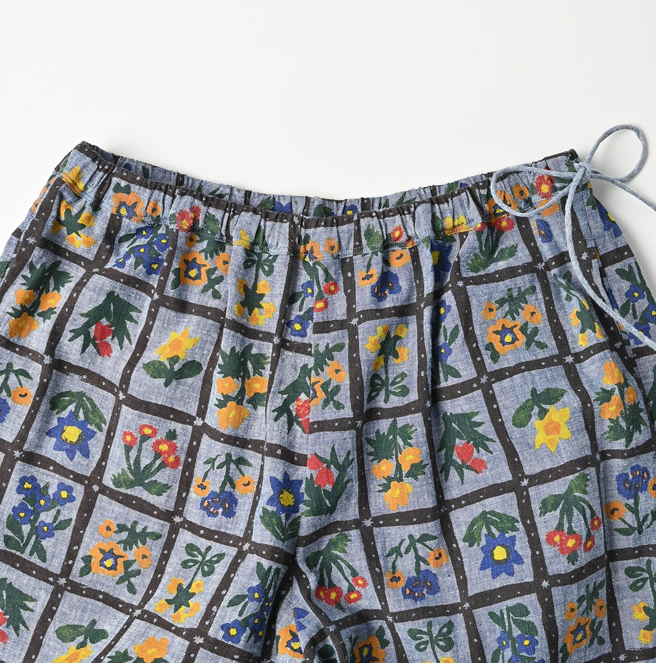 Dungaree Khadi Fleur Chambre Print Rapper Pants Detail