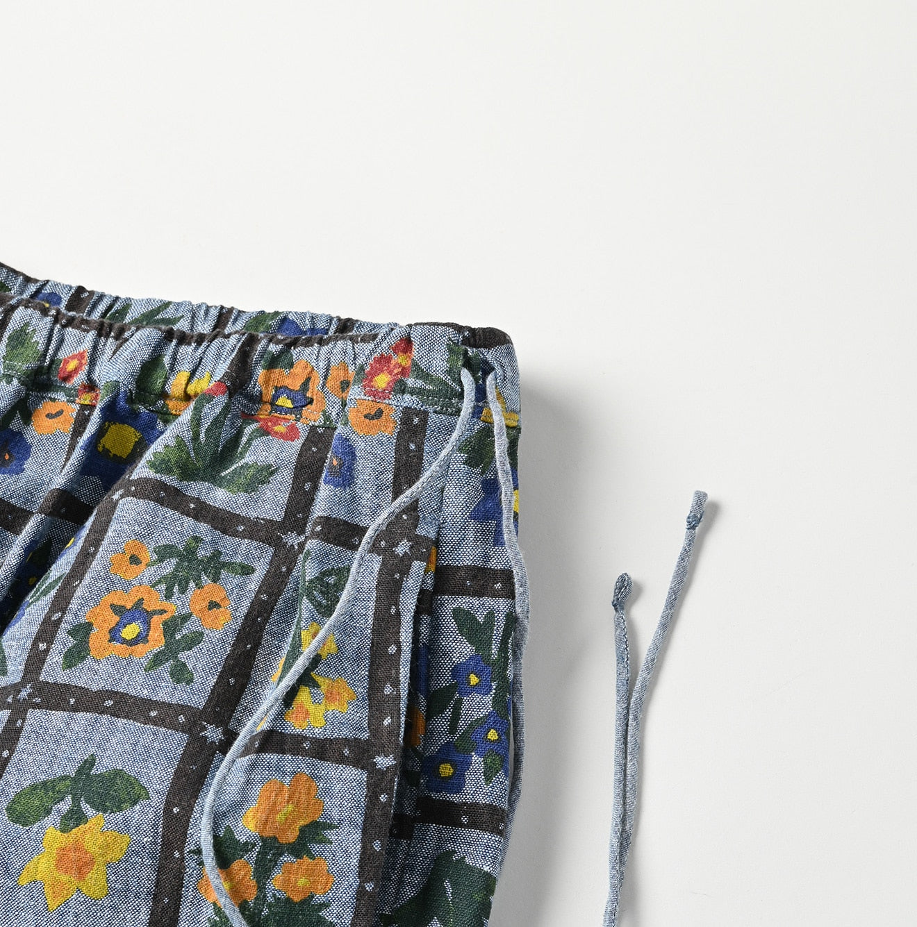 Dungaree Khadi Fleur Chambre Print Rapper Pants Detail