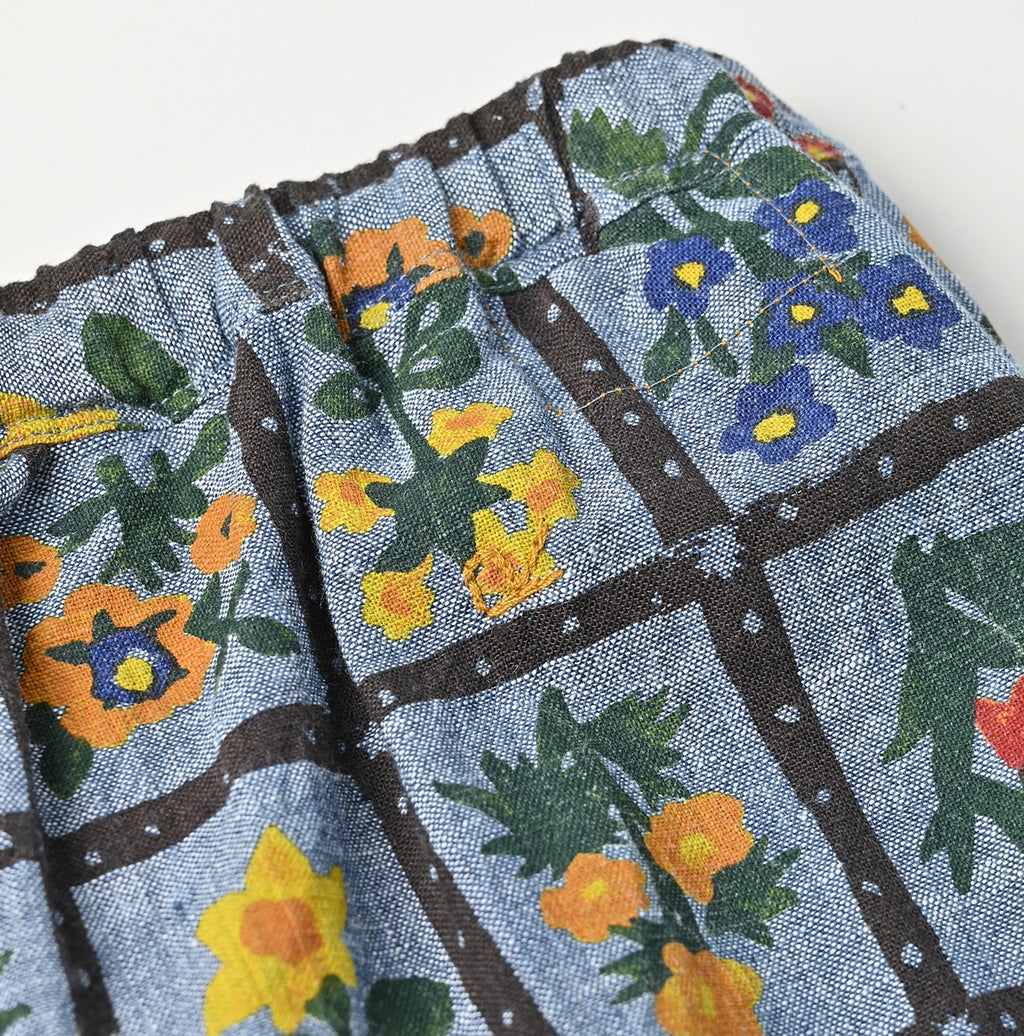 Dungaree Khadi Fleur Chambre Print Rapper Pants Detail