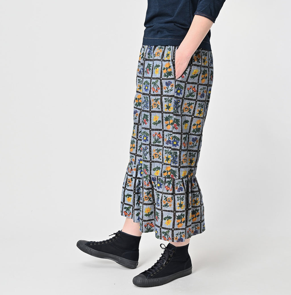 Dungaree Khadi Fleur Chambre Print Rapper Pants Female Model