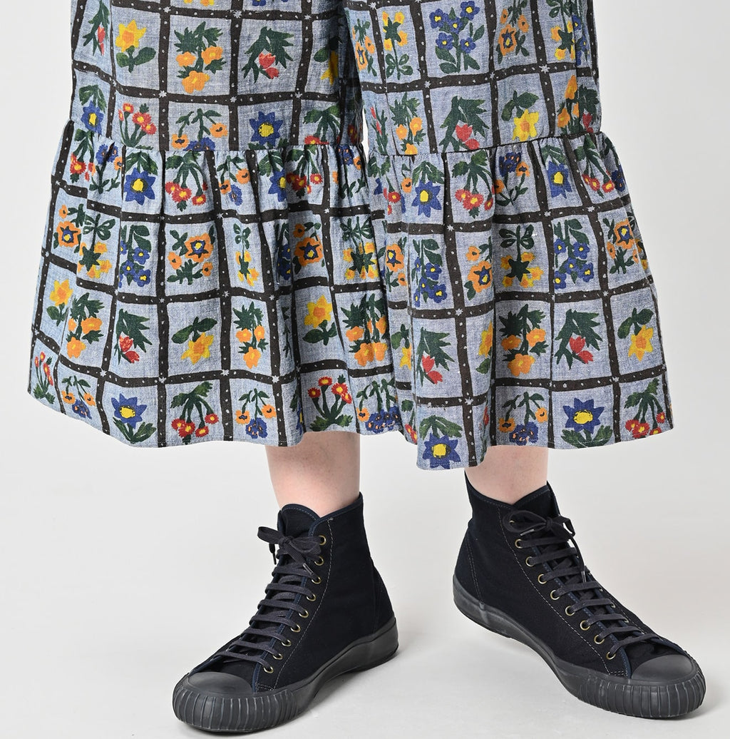 Dungaree Khadi Fleur Chambre Print Rapper Pants Detail