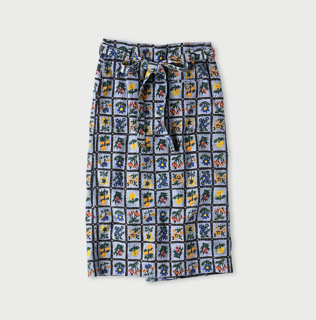Dungaree Khadi Fleur Chambre Print Wrapped Skirt Back