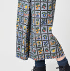 Dungaree Khadi Fleur Chambre Print Wrapped Skirt Detail