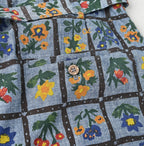 Dungaree Khadi Fleur Chambre Print Wrapped Skirt Detail