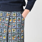 Dungaree Khadi Fleur Chambre Print Wrapped Skirt Detail