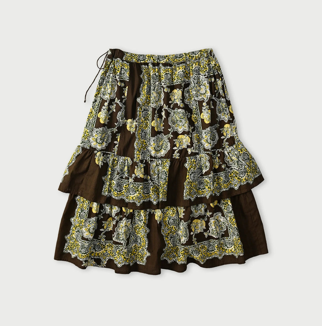 Bandana Paisley Print Tiered Frill Petit Skirt Back